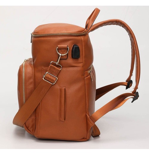 Faux Leather Maternity Backpack