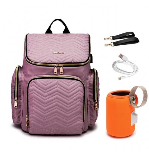 Diaper bag with usb bottle warmer